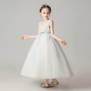 Girls Snow White Váy Children White Váy Children Children Piano Performance Children Dress Dress Host Dress - Váy trẻ em