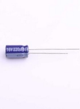 ECA1CM221 直插铝电解电容 220uF ±20% 16V 插件,D6.3xL11.2mm
