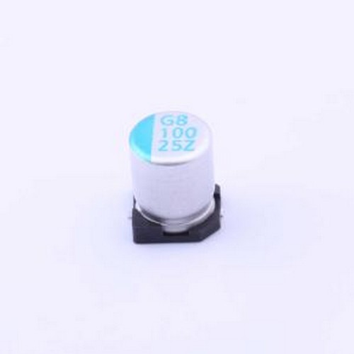 OVZ101M1ETR-0608 固态电容 100uF ±20% 25V SMD,D6.3xL7.7mm