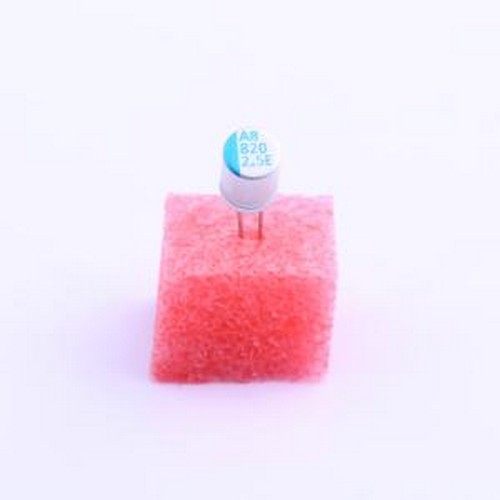 ORE821M0EBK-0608 固态电容 820uF ±20% 2.5V 插件,D6.3xL8mm