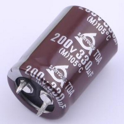 TDA200V330M22*30 V 牛角型电解电容 330uF ±20% 200V 插件,D22x