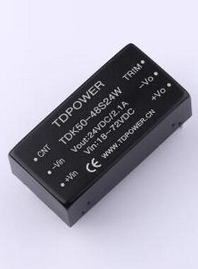 TDK50-48S24W 电源模块 TDK50-48S24W 插件,25.4x50.8mm