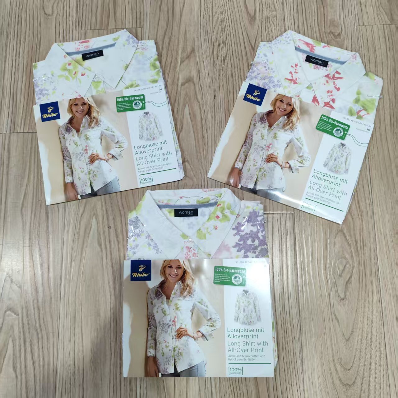 外贸欧单春秋女纯棉薄面料印花长袖衬衫高品质加大码修身休闲衬衣