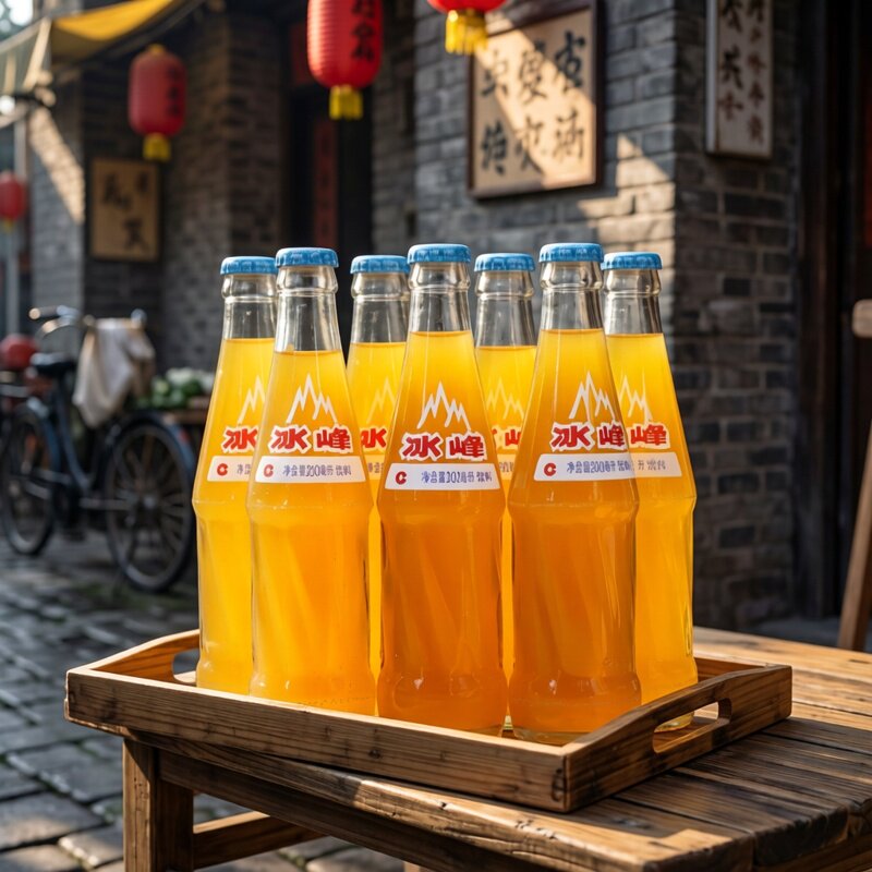陕西特产橙味冰峰玻璃瓶装酸梅汤碳酸饮料