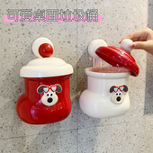 卡通吸盘垃圾桶桌面高颜值壁挂宿舍小号纸篓废弃洗脸巾收纳桶可爱