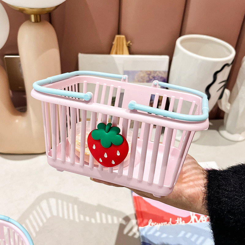 迷你桌面收纳篮创意可爱手账文具学生笔筒化妆品整理收纳盒手提筐,收纳整理,其他收纳篮,淘宝优惠券,粉丝福利购,淘宝优惠卷
