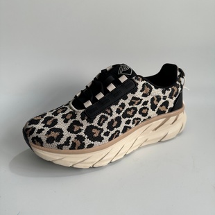 特价 外贸原单尾货女鞋 缓震轻便旅游鞋 休闲慢跑鞋 豹纹厚底运动鞋