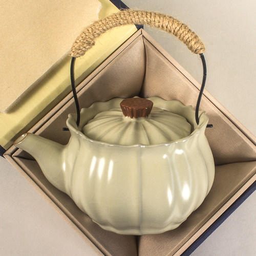 高颜值汝窑提梁茶壶270ml