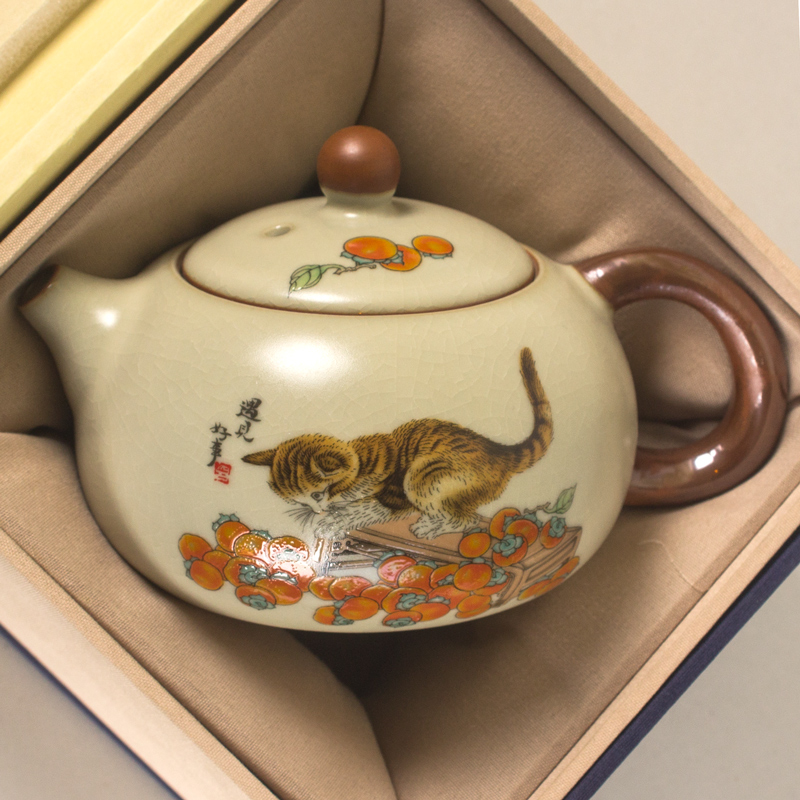 正品高颜值220ml米黄汝窑西施壶