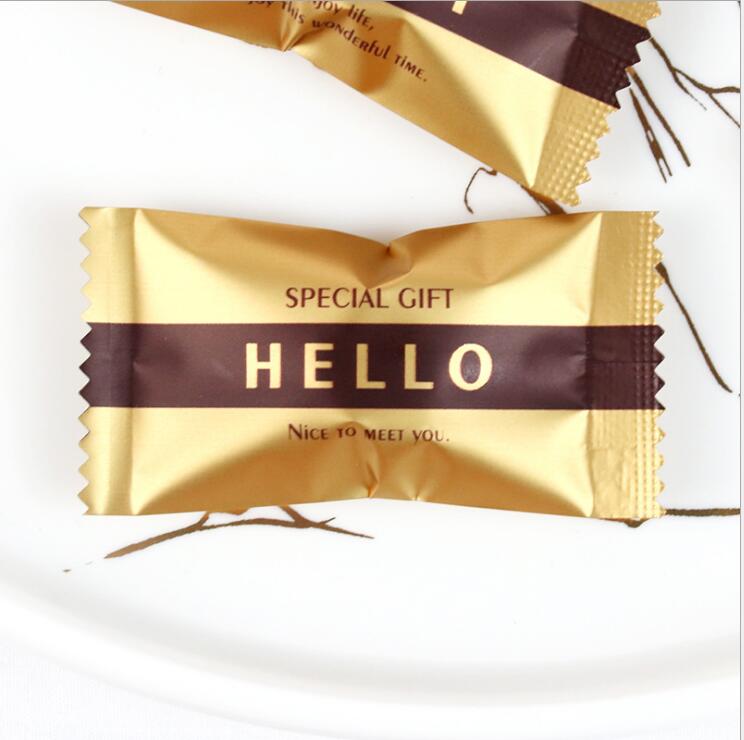 原创糖果袋 金色迷你咖啡糖袋子 手工海盐太妃糖机封袋牛轧糖包装