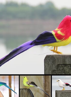 仿真羽毛小鸟园艺喜鹊装饰摆件