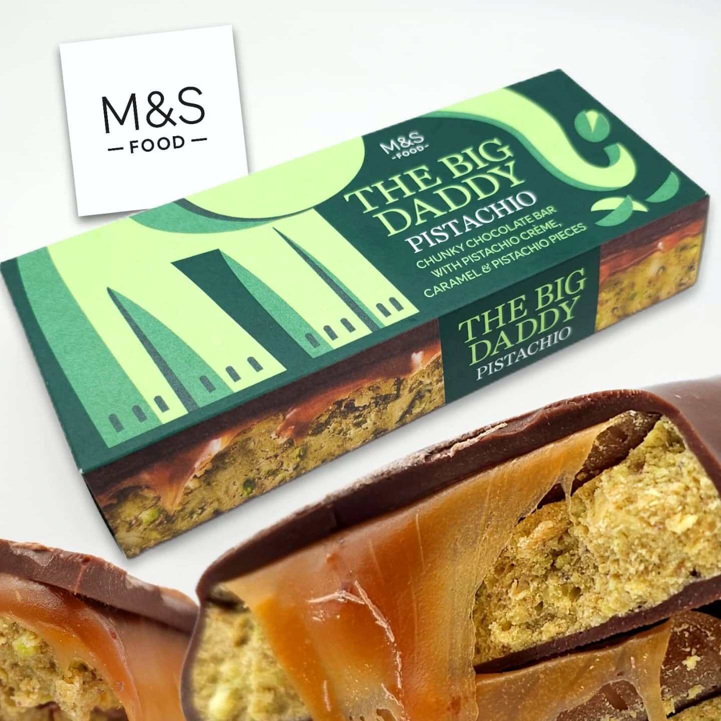 英国玛莎零食马莎M&S Big Daddy 开心果夹心巧克力280g迪拜风口味