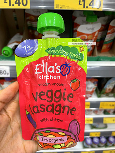 英国Ella's Kitchen艾拉的厨房有机芝士蔬菜千层面宝宝辅食泥7月+