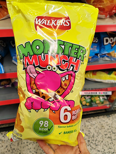英国Walkers Monster Munch Roast Beef Snacks烤牛肉味薯片6x20