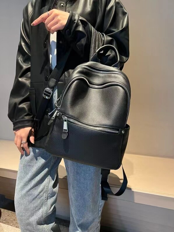 双肩包女式大容量背包2024最新学生书包旅行旅游包真皮头层牛皮包