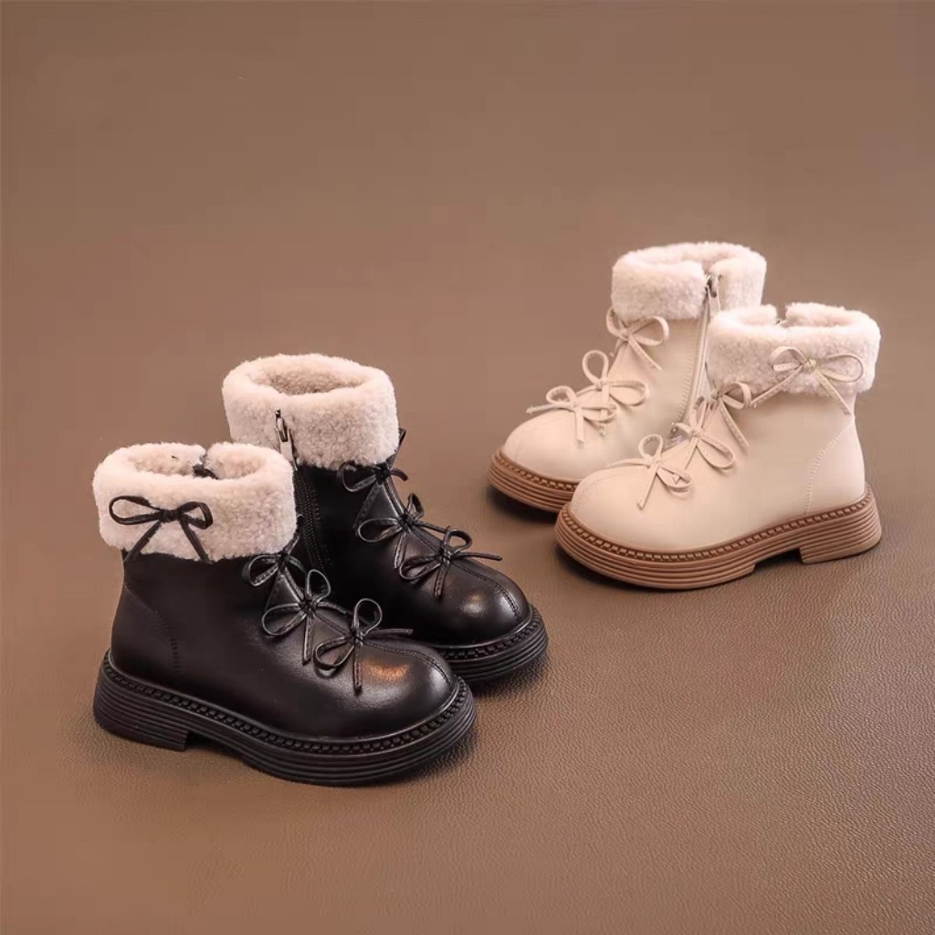 真皮女童棉靴冬季新款小女孩蝴蝶结皮靴女宝宝加绒保暖二棉马丁靴,童鞋/婴儿鞋/亲子鞋,棉靴,淘宝优惠券,粉丝福利购,淘宝优惠卷