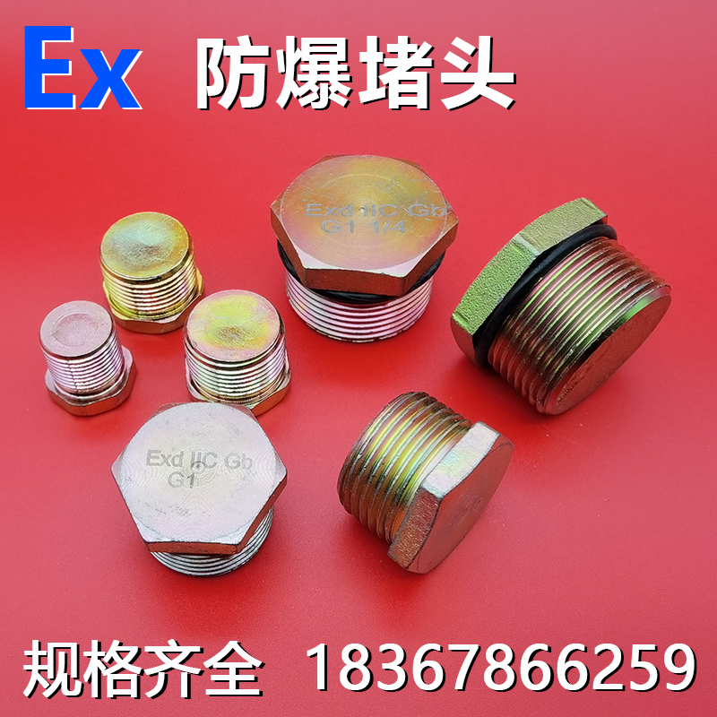 防爆堵头1/2接线盒防爆箱密封丝堵4分6分1寸碳素钢不锈钢盲堵闷盖