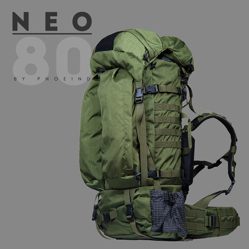 凤工战术NEO80大型户外登山徒步背包 80升碳纤龙骨背负特别配色