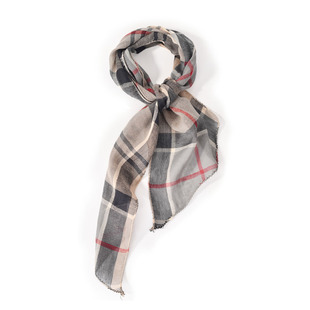 春季新定制棉麻混纺格纹印花百搭防晒空调房护颈小长条围巾