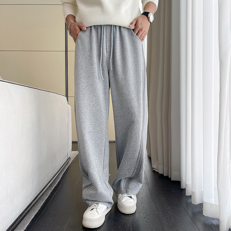 2025冬季网红卫裤宽松休闲加绒弯刀裤男生Z810-P75常规P65,男装休闲裤,星座1104（原A460）