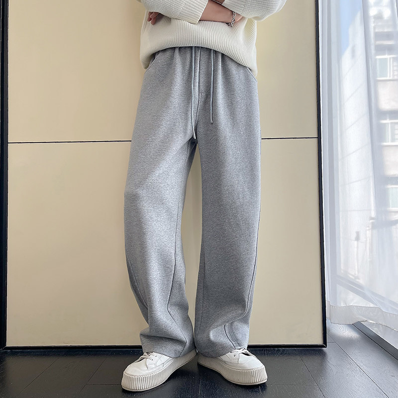 2025冬季网红卫裤宽松休闲加绒弯刀裤男生Z810-P75常规P65,男装休闲裤,星座1104（原A460）