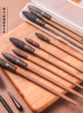 面塑纹理棒工具粗糙毛绒质感纹路diy黏土软陶翻糖捏塑造型笔套装