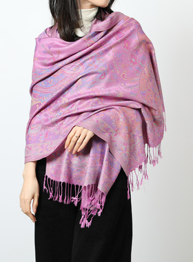 Scarf ethnic jacquard cashew tassel shawl new cotton women'