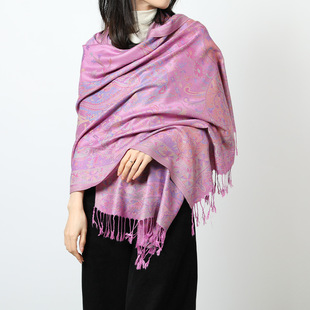Scarf ethnic jacquard cashew tassel shawl new cotton women'