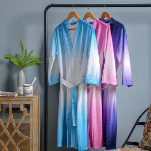 gradient color Waffle New bathrobe style couple for Chinese