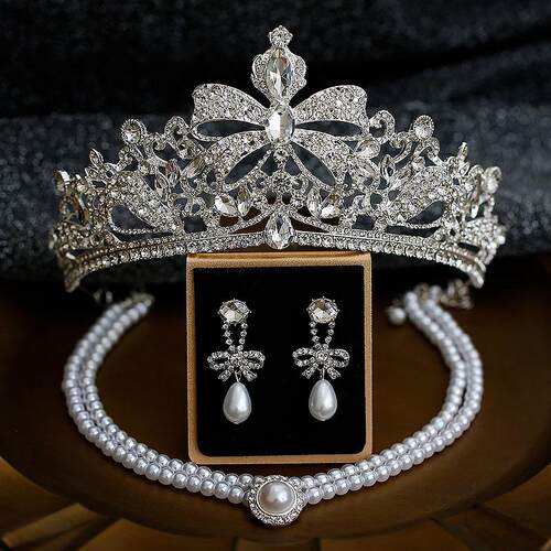 2026新款韩式婚纱皇冠超仙轻奢闪钻奢华公主生日王冠新娘礼服饰品