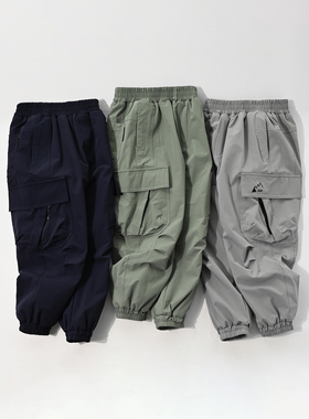 85480 儿童加绒工装裤 男童女童保暖收口休闲裤 中大童长裤秋冬款