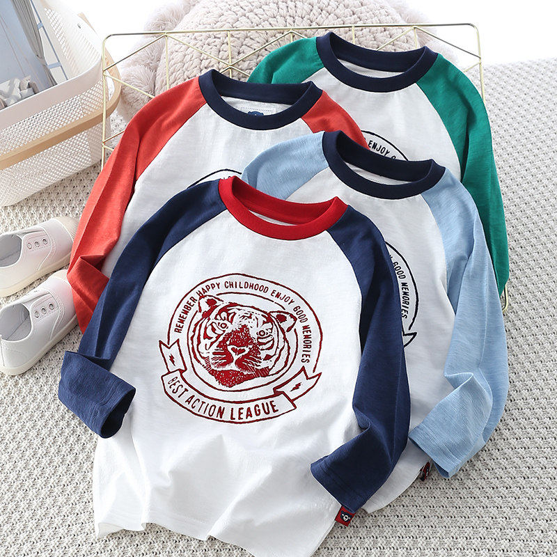 特 儿童竹节棉长袖T恤 男童纯棉插肩袖打底衫 中大童上衣,童装/婴儿装/亲子装,T恤,淘宝优惠券,粉丝福利购,淘宝优惠卷