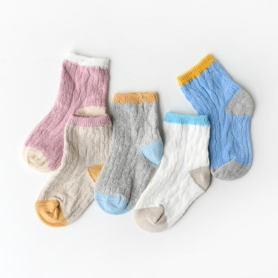 中短筒袜精梳棉双针儿童袜子