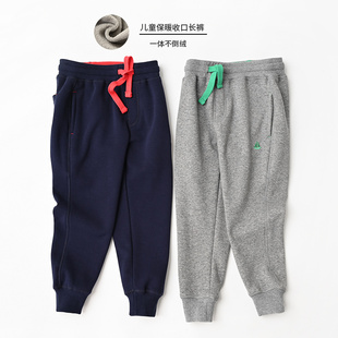 特 儿童加绒收口卫裤 男女童一体不倒绒保暖长裤