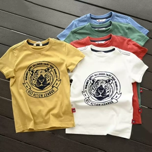 清库不退换 夏款 儿童纯棉短袖 男童中大童卡通圆领打底衫 T恤 特