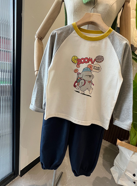86139 多巴胺 儿童纯棉打底衫 男女童圆领卡通T恤中大童春秋童装