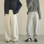 保暖阔腿裤 休闲百搭卫裤 冬款 440g一体绒女士两穿加绒长裤 女装