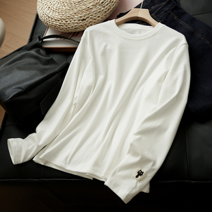 T恤 女士圆领长袖 宽松百搭打底衫 上衣 300g 秋冬款 双面糯米绒