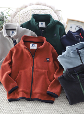 85529 双面奥利绒 儿童加绒外套男童女童上衣中大童童装 秋冬款