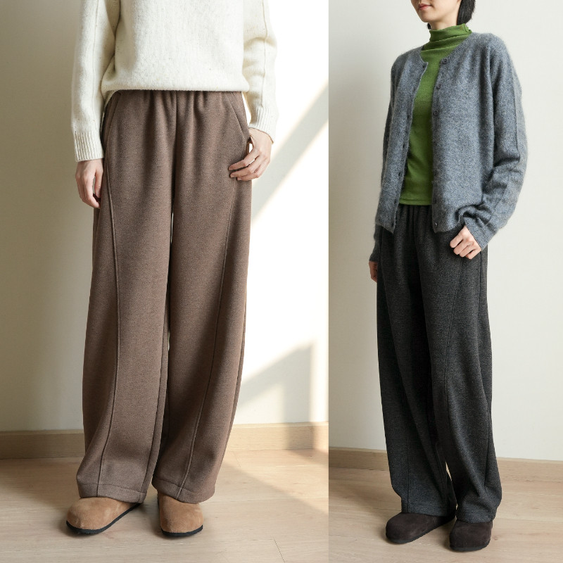 高个子款 含绵羊毛复合一体绒保暖阔腿裤 女士加绒针织休闲裤 冬k,女装/女士精品,休闲裤,淘宝优惠券,粉丝福利购,淘宝优惠卷