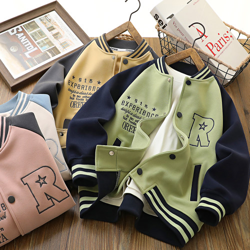 春秋立领字母棒球服外套