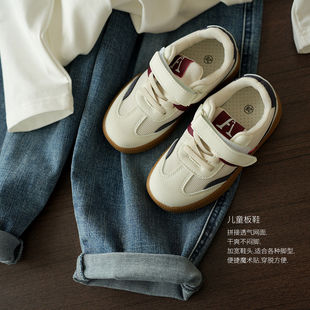 特 儿童飞织网面小板鞋 男童女童低帮德训鞋 中大童运动休闲鞋