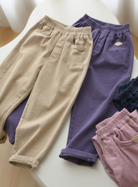 87307 儿童四面弹针织裤 男童女童纯棉休闲裤 中大童长裤子春秋款