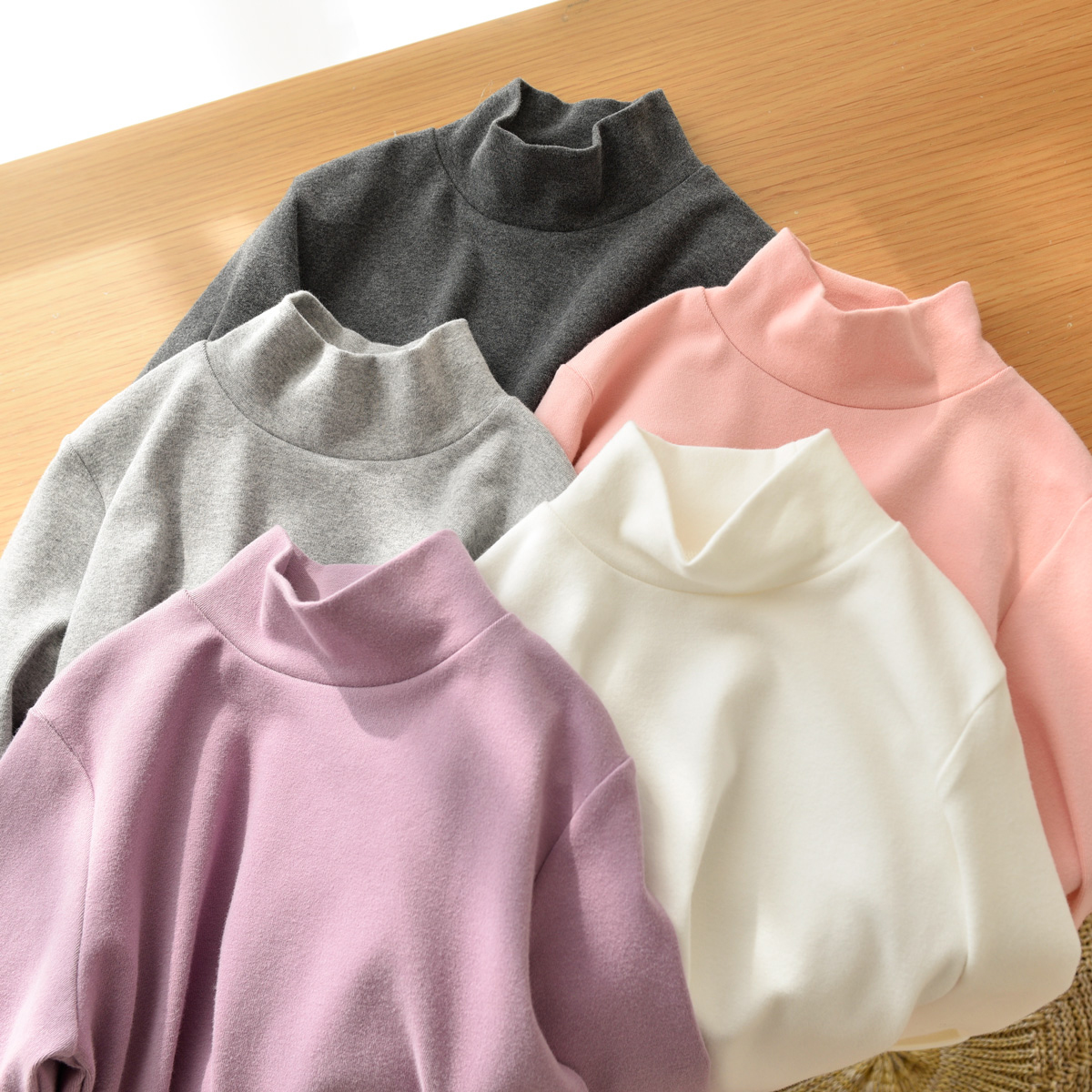 保暖长袖打底衫纯棉磨毛半高领