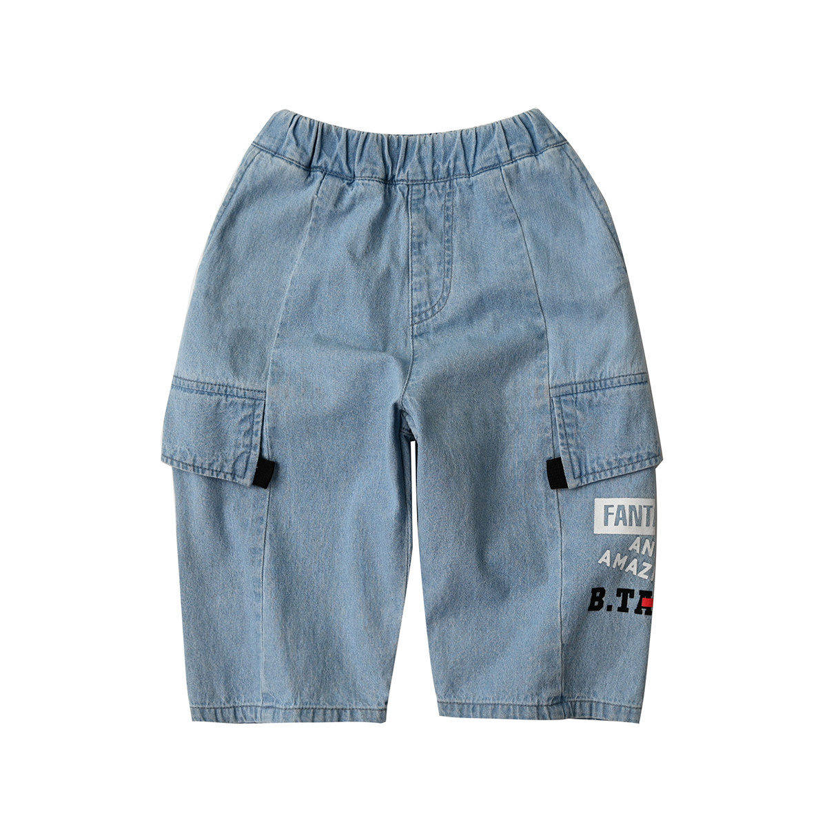 特 儿童水洗纯棉牛仔短裤 帅帅的男童裤 七分裤子 夏款童装