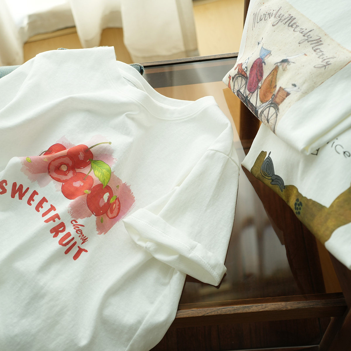 87098 薄款雪花棉 女士圆领印花T恤 显瘦百搭棉上衣 透气正肩T夏,女装/女士精品,T恤,淘宝优惠券,粉丝福利购,淘宝优惠卷