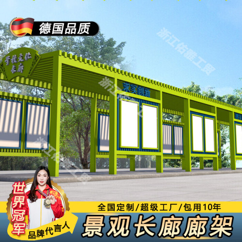 文化长廊葡萄架异形景观廊架园林凉亭定制现代古建钢结构城市户外