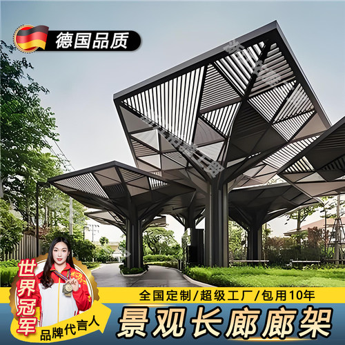 定制不锈钢廊架长廊连廊户外大型园林广场休闲景观钢结构异形雕塑