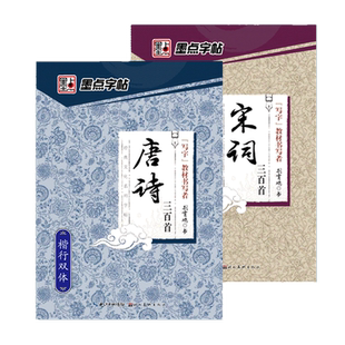 唐诗三百首楷行双体+宋词三百首 2册墨点字帖唐诗宋词楷书行书字帖高中学生成人入门古诗词诗歌钢笔练字帖硬笔字帖钢笔字练习临摹