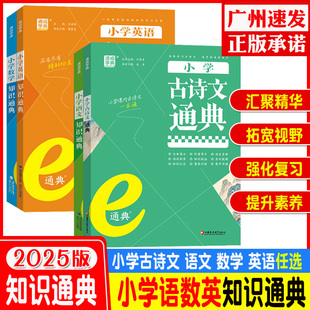 2025新版 通成学典小学语文数学英语知识通典通用版 古诗文词汇学典小学生一二三四五六年级上册下册基础知识大全集锦总复习资料